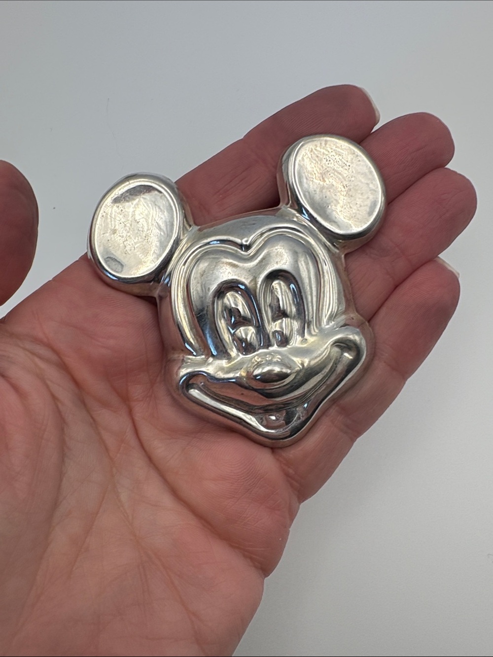 Silver Mickey Mouse Face Brooch/Pendant (no cord/chain)